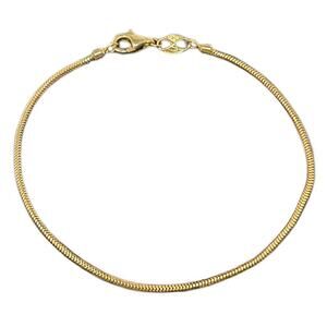 Italy 14K Yellow Gold Snake Chain Bracelet – 7”, 1.85g, Hallmarked